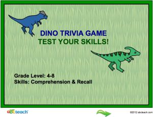 Interactive: Notebook: Game: Dino Trivia (upper elem)