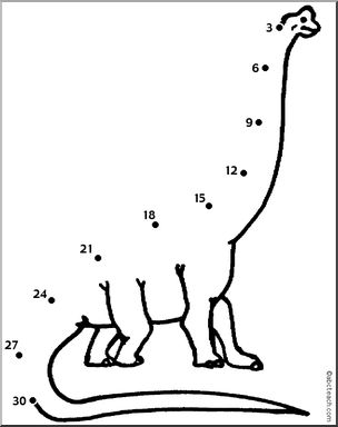 Dot to Dot: Dino- Brachiosaurus (by 3s) – Abcteach