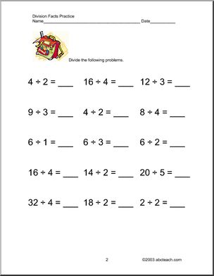 Math Keywords – Division (small size) Signs – Abcteach