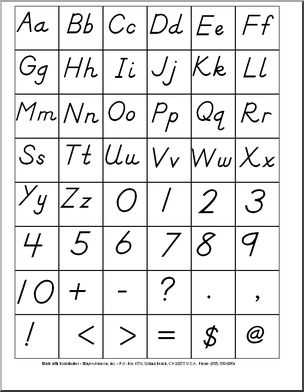 Alphabet and Number Squares (DN-Style Font)