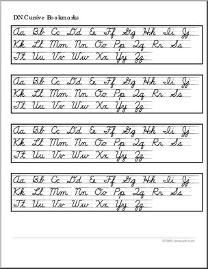 Bookmark: DN-Style Cursive (b&w,  ruled lines)