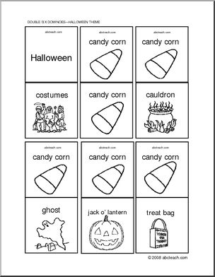 Dominoes: Halloween Theme (b/w)