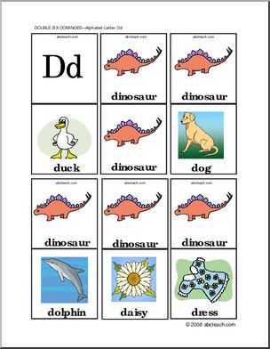Dominoes: Letter Dd (color)