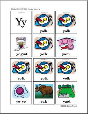 Dominoes: Letter Yy (color)