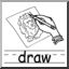 Clip Art: Basic Words: Draw B&W (poster)