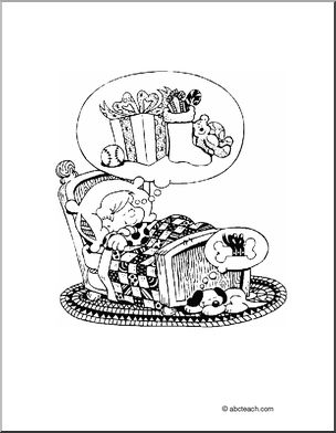 Coloring Page: Christmas – Dreaming