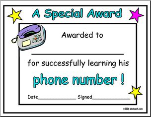 Certificate: Learning Phone Number (version 1)