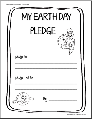 Earth Day: Writing Pledge (K-2)