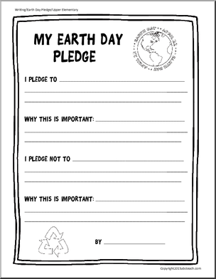 Earth Day: Writing Pledge (grades 3-5)