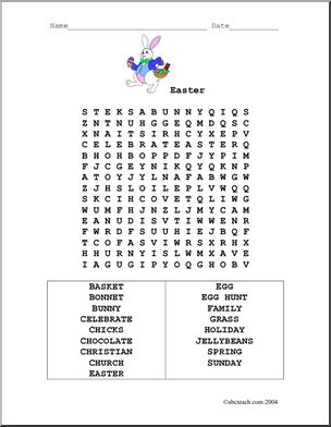 Word Search: Easter (primary/elementary)