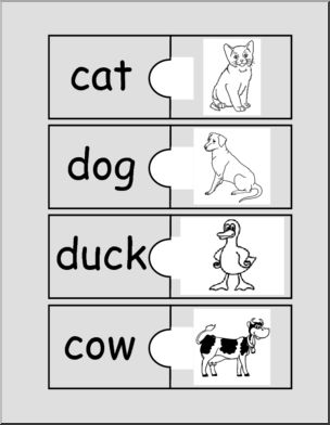 Easy Puzzle: Animal Words (b/w)