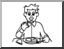 Clip Art: Basic Words: Eat (coloring page)