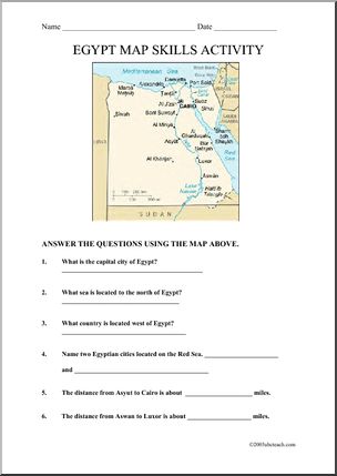 Map Skills: Egypt – Abcteach