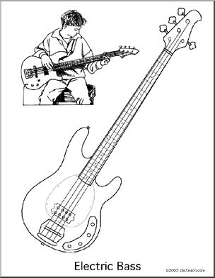 Coloring Page: Electric Bass