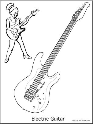 Coloring Page: Electric Guitar