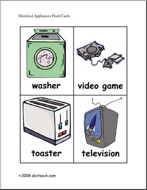 Flashcards: Electrical Appliances  (color)