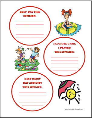 Summer Packet:  End of Summer – Back to School Printables