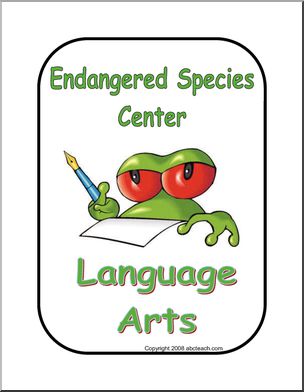 Center Sign: Endangered Species – Language Arts