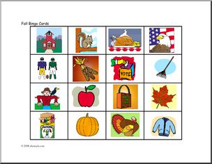 Bingo Cards: Fall (color)
