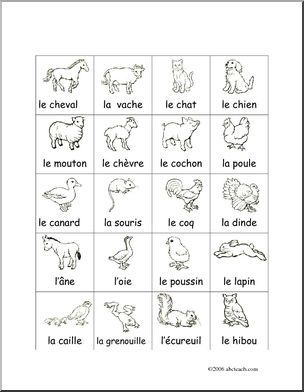 Farm Animals Bingo – Abcteach