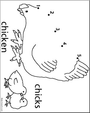 Dot to Dot: Farm – Chicken (to 5) – Abcteach