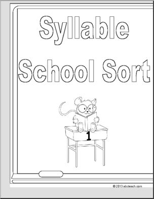 Syllable Sort (b/w) Folder Game