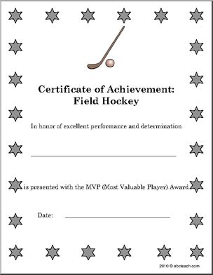 Sports Certificates: Field Hockey