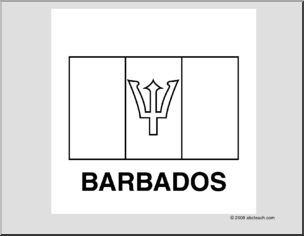 Flag: Barbados (b/w)