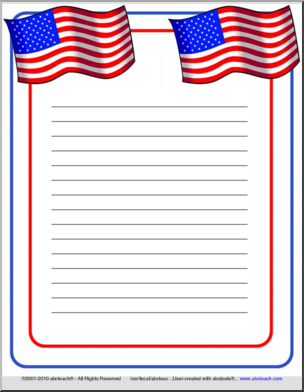 Writing Paper: American Flags & Fourth of July