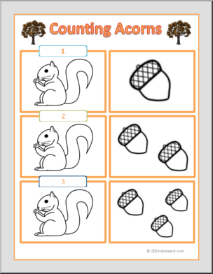 Squirrel – Acorn Counting Flashcards