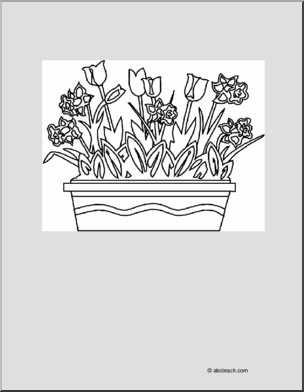 Coloring Page: Spring Flowers