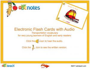 Interactive: Notebook: ESL: Flashcards: Transportation–with audio