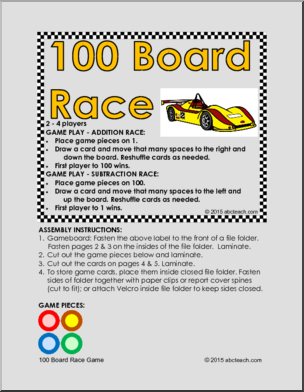 Folder Game: Hundred Board Race
