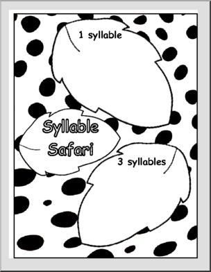Syllable Safari (b/w) Folder Game