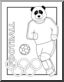 Clip Art: Cartoon Olympics: Panda Football (coloring page)
