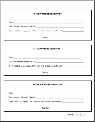 Form:  Conference Reminder (pdf)