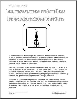 French: ComprÃˆhension de lecture–Les Ressources naturelles–les combustibles fossiles