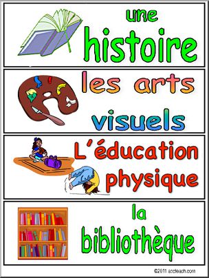 French: Schedule Cards: Set 2