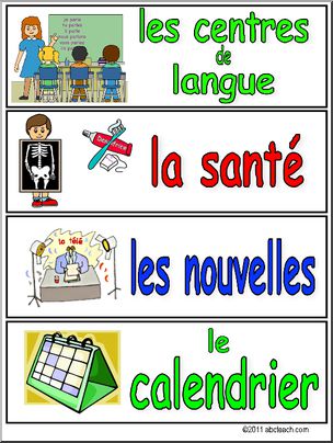 French: Schedule Cards: Set 4