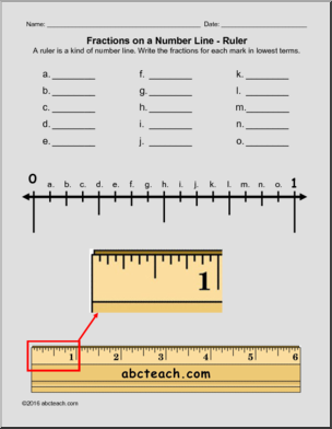 Fractions on a Number Line Practice Packet (grades 3-4) Fractions