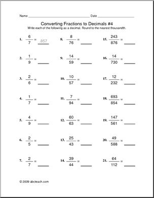 fractions page 4 abcteach