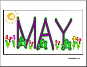 Calendar: May (header) – frogs