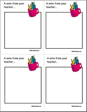 Notecard: A note from your teacher…