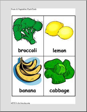 Flash Cards: Fruit and Vegetables (color)