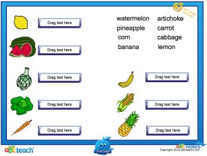 Interactive: Notebook: Vocabulary: Fruit and Vegetables-ESL with Audio-Set 2