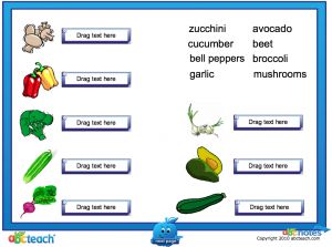 Interactive: Notebook: Vocabulary: Fruit and Vegetables-ESL with Audio-Set 3