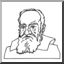 Clip Art: Galileo (coloring page)