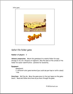 Board Game: Safari Fun (primary/elem)