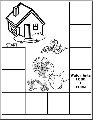 Game Board: Go to School (20 spaces; b/w version)