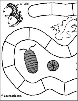 Game Board: Worms (20 spaces; b/w)